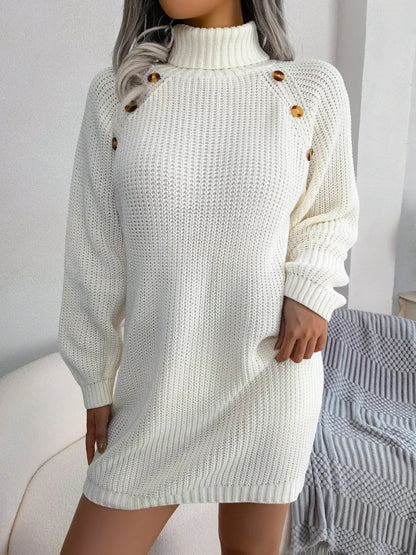 Lilly's Elegant Wool Blend Turtleneck Midi Dress – Fall/Winter Collection 2024