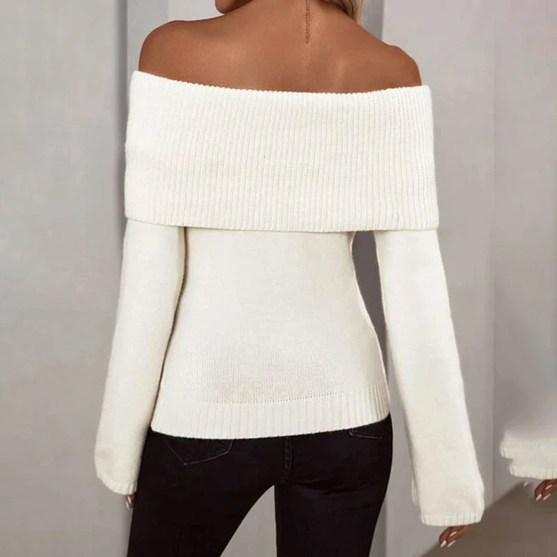 Luxe Off-Shoulder Ribbed Sweater