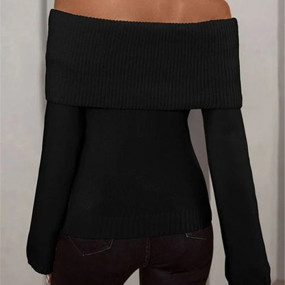 Luxe Off-Shoulder Ribbed Sweater