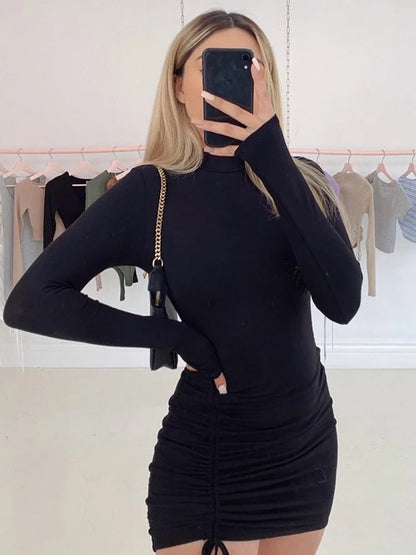 Bodycon Turtleneck Mini Jurk